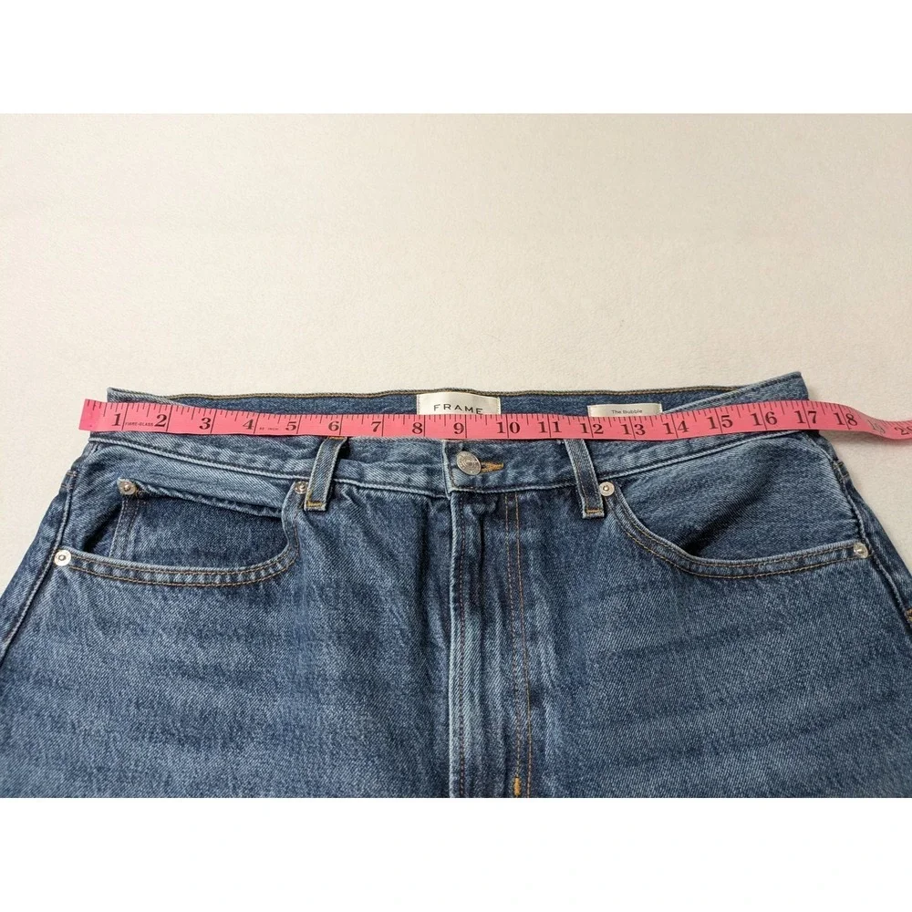 FRAME The Bubble Barrel Leg High Waist Curved Leg Jeans Blue Denim 31 - Picture 8 of 12